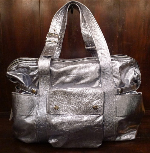 Not Rational Metallic Leather Shoulder Bag/Diaper Bag