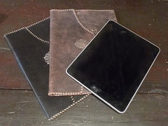 David Winter Handmade Leather IPad Case with Sterling Silver Filigree Icon