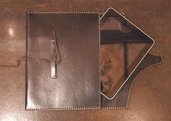 David Winter Handmade Leather IPad Case with Sterling Silver Filigree Icon