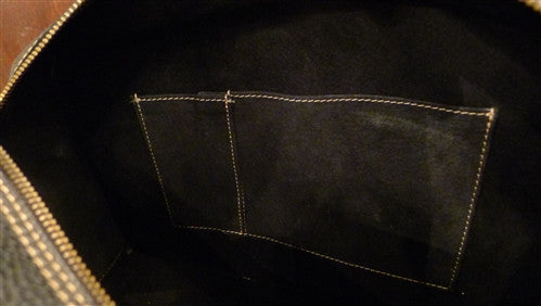 Divine Tribe Black Leather with Ostrich Inserts and Whipstitched Edges