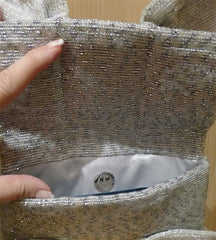 White & Gray Ribbon Candy Clutch Handbag by Joanna L'Huillier