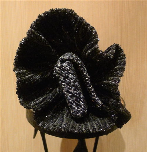 Black and Silver Ribbon Candy Clutch Handbag by Joanna L'Huillier