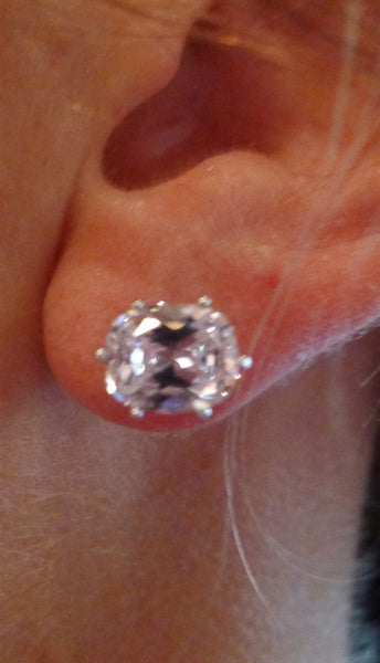 Jardin Oval Cut 3.5CT CZ Diamond Stud Earrings in Sterling Silver