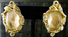 Robert Goossens of Paris Gilded Bronze and Crystal Earclips