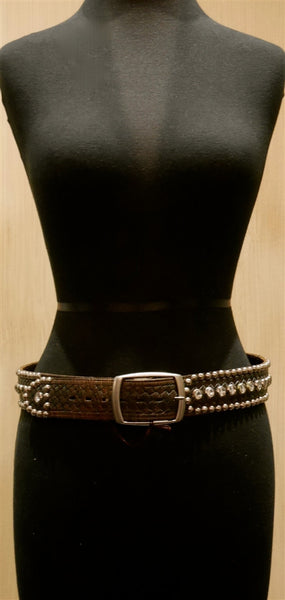 B-Low The Belt 3 Row Studded Crystal Belt