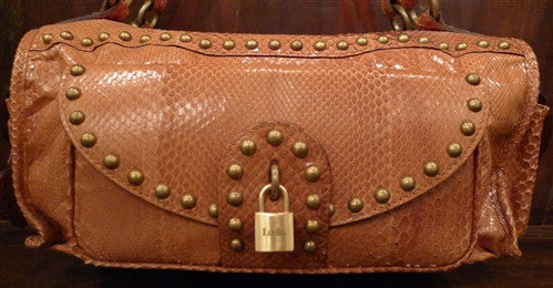 GINGER & SMART (Australia): Leather Snakeskin Bag with Outside Coin  Purse.