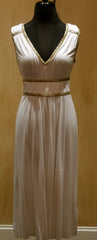 Twelfth Street by Cynthia Vincent Grecian V-Neck Leather Trim Dress