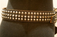 Hollywood Trading Company Brown 3 Row Studded Belt
