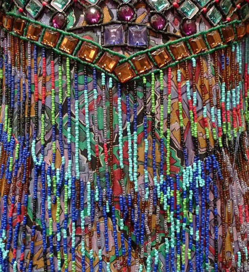 aztec beaded dress Aztec Beaded V Neck Maxi Dress