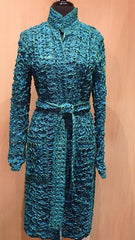 Vivienne Tam Floral Ribbon Coat Dress - Turquoise