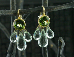 Ray Griffiths 18K Peridot and Green Amethyst Earrings