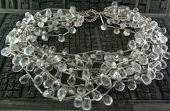 Churchill Private Label Faceted Quartz and Sterling Silver Torsade Necklace