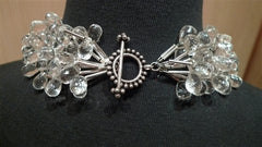Churchill Private Label Tear Drop Rock Crystal and Sterling Silver Torsade Necklace