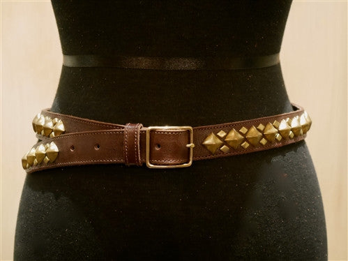 B-Low The Belt "Monte Carlo" Brown Studded Belt