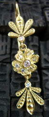 Jamie Wolf Diamond  Clover Flower Earrings in 18K Yellow Gold