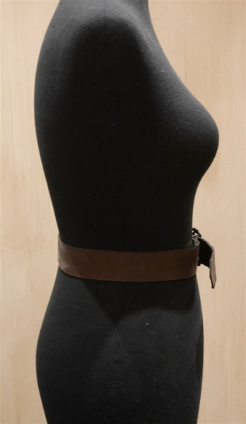 Catherine Michiels Bronze Amour Buckle with Brown Leather Belt