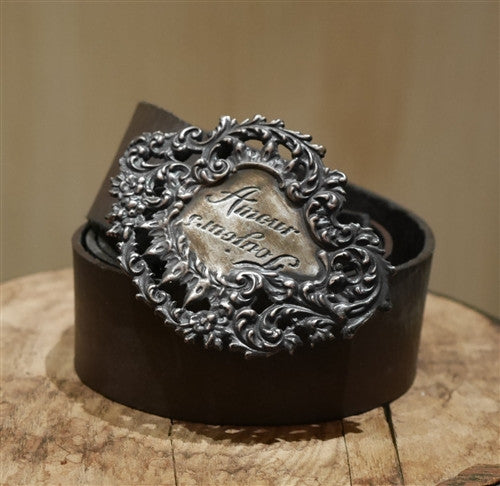 Catherine Michiels Bronze Amour Buckle with Brown Leather Belt