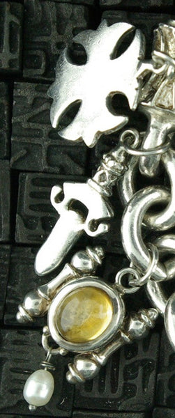 Lazaro Sterling Silver Multi Charm Bracelet