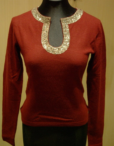 Armand Diradourian Cashmere Embellished Sweater