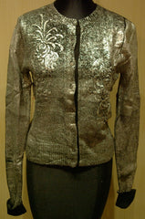 Cake Couture Geisha Cashmere Sweater with Silver Metallic Paint Wash