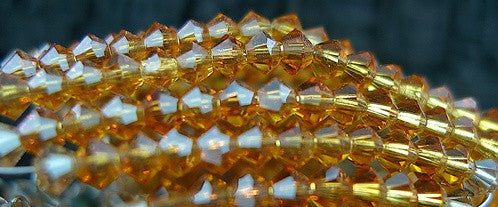 Mindy Lam Golden Orange Swarovski Crystal Flower Brooch