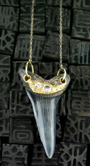 Pade Vavra Black Shark Tooth Necklace with Diamonds