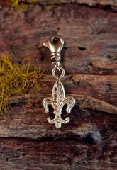 Julez Bryant Fleur de Lis Charm Pendant in 14K White Gold