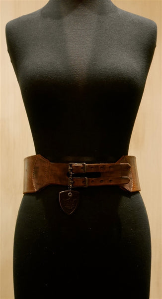 Hollywood Trading Company Wide Brown Leather Belt