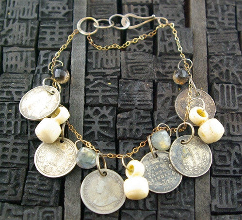 Melissa Joy Manning Ancient Coin 14 K Yellow Gold Bracelet