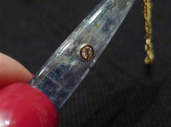 Carolina 14K Yellow Gold and Kyanite with Diamond Drop Pendant Necklace