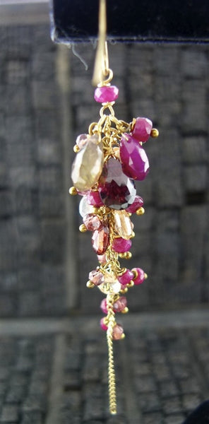 Alexis Bittar Ruby Long Cluster Earrings