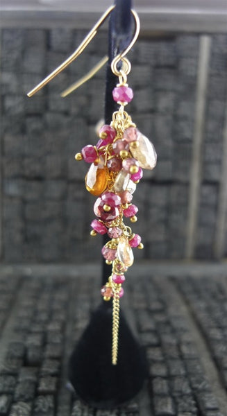 Alexis Bittar Ruby Long Cluster Earrings
