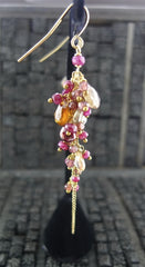 Alexis Bittar Ruby Long Cluster Earrings