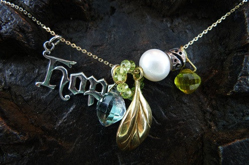 Beth Orduna 14K Yellow Gold and Sterling Multi Charm "Hope" Necklace