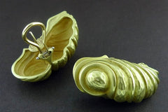 Estate Barry Kieselstein Cord Omega Clip Earrings in 18K Yellow Gold