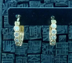 Erica Courtney Bezel Set Diamond Huggie Earrings in 18K Yellow Gold