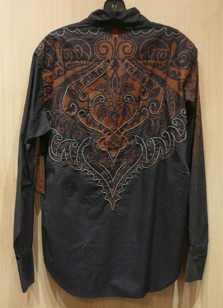 Raw 7 "Rain" Button Up Shirt with Embroidered Shoulder and Yoke of Back