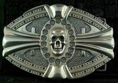 D & A Sterling Silver Skull Buckle