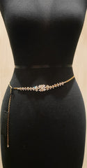 Orciani Skinny Crystal Gold Belt