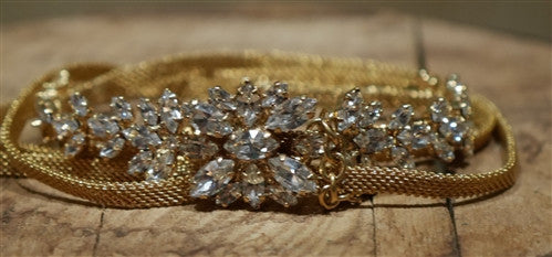 Orciani Skinny Crystal Gold Belt