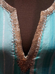 Armand Diradourian Woven Silk and Cashmere Jeweled Caftan