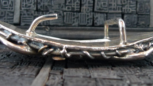 Corpus Christi Sterling Silver Longhorn and Crystal Embellished Buckle