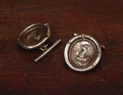 Pyrrha Sterling Silver Griffin Atop A Crown Cufflinks