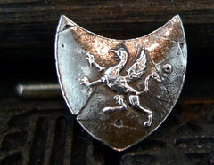 Pyrrha Sterling Silver Shield Cufflinks with Dragon