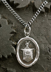 Pyrrha Stag's Crest  Sterling Silver Necklace