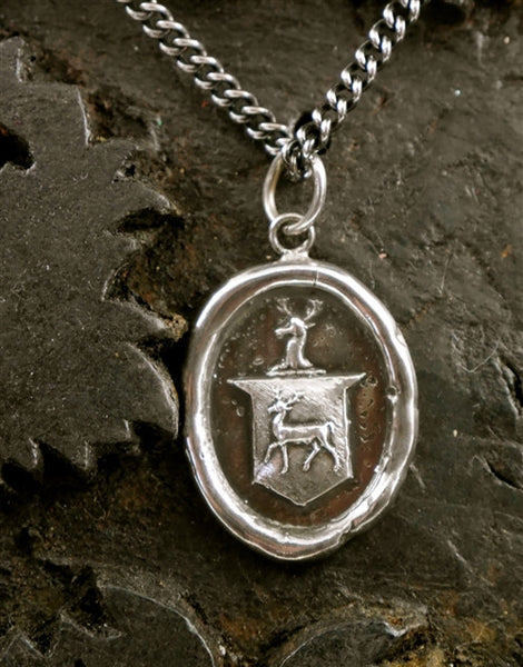 Pyrrha Stag's Crest  Sterling Silver Necklace