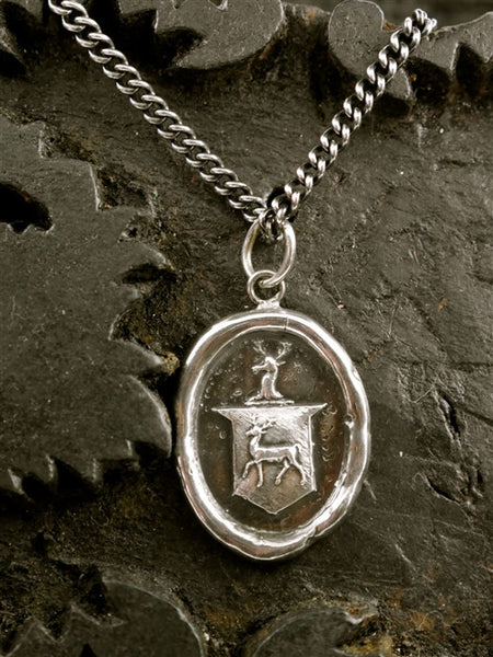 Pyrrha Stag's Crest  Sterling Silver Necklace