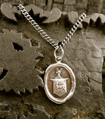 Pyrrha Stag's Crest  Sterling Silver Necklace