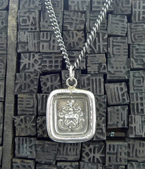 Pyrrha Sterling Silver Leopard Crest Pendant Necklace