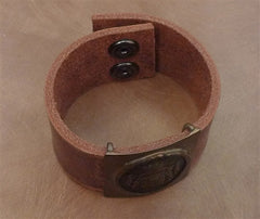 Pyrrha Bronze Frederic Leather Cuff/ Bracelet